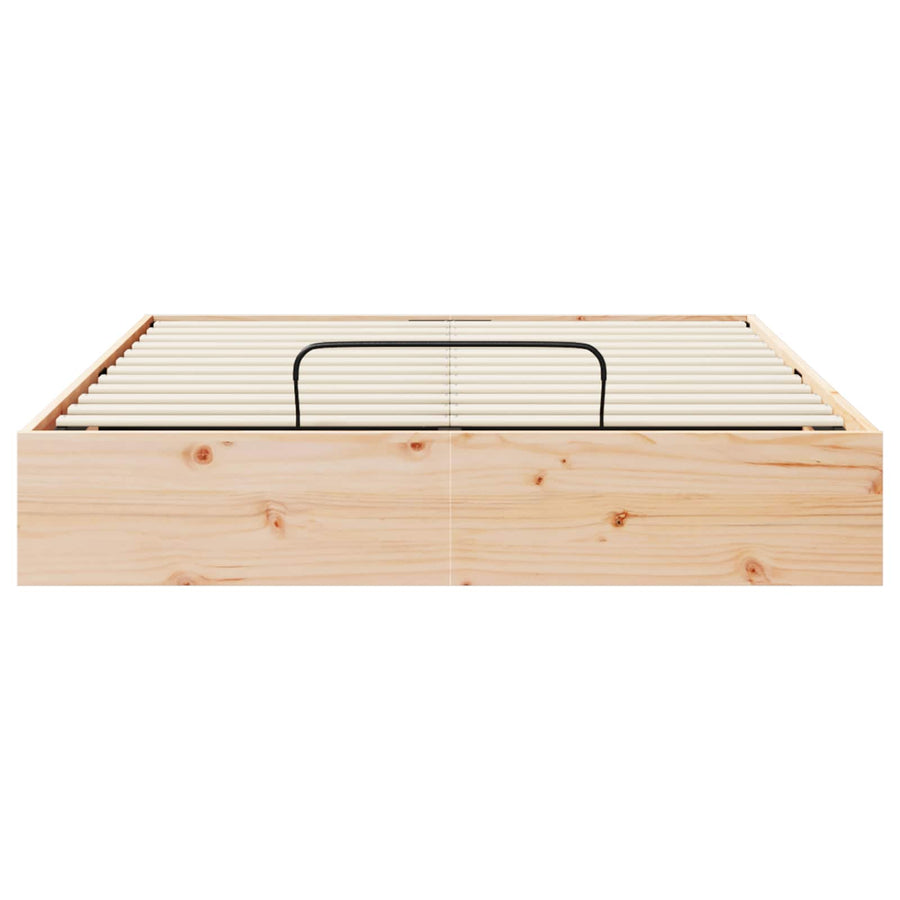 Ottoman Bed Frame with Storage Natural 150 x 200 cm