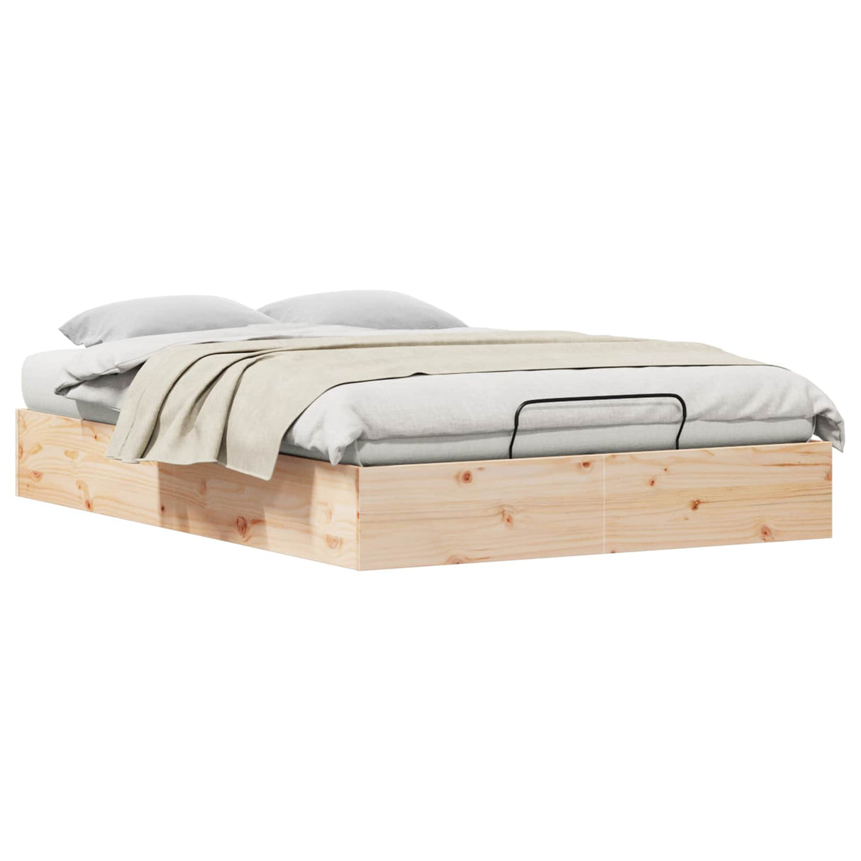 Ottoman Bed Frame with Storage Natural 150 x 200 cm