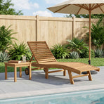 Sun Lounger Solid Teak Wood Brown