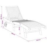Sun Lounger Brown Solid Teak Wood - Extra Image
