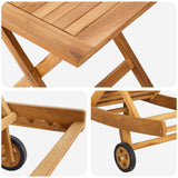 Sun Lounger 2 pcs Brown Solid Teak Wood - Close-Up Angle