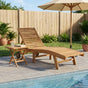 Sun Lounger 2 pcs Solid Teak Wood Brown