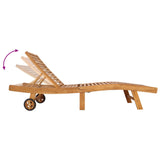 Sun Lounger 2 pcs Brown Solid Teak Wood