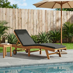 Sun Lounger Polyester Brown and Dark Grey