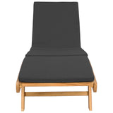 Sun Lounger Brown and Dark Grey Polyester - Top-Down View
