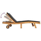 Sun Lounger Brown and Dark Grey Polyester