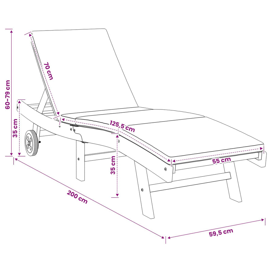 Sun Lounger Polyester Brown and Dark Grey