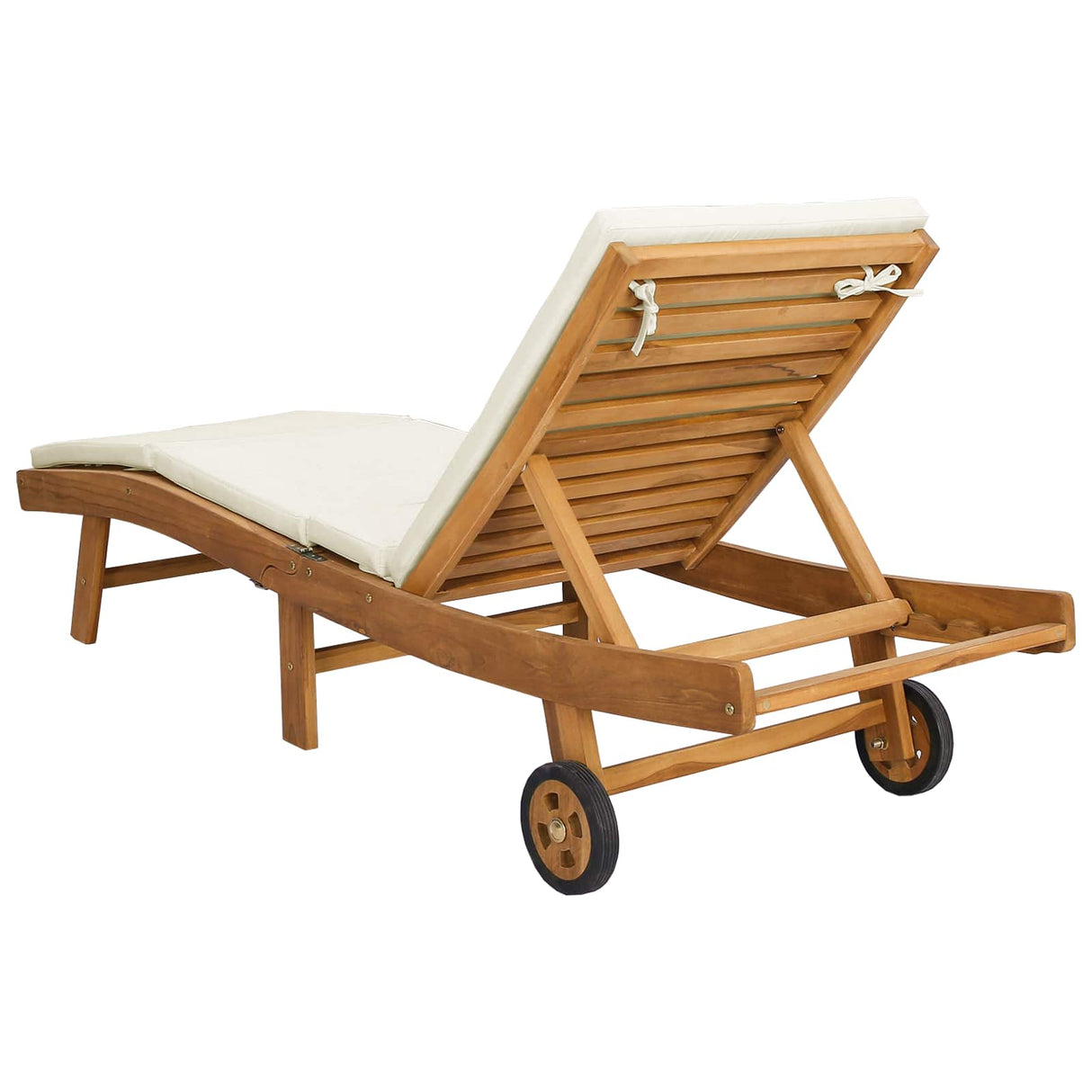 Sun Lounger Brown and Cream Polyester