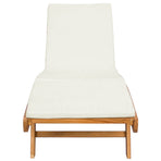 Sun Lounger Polyester Brown and Cream