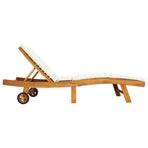 Sun Lounger Polyester Brown and Cream