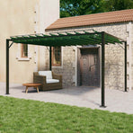 Gazebo with Louvered Roof 3.07 x 4.01 x 2.14 m Green