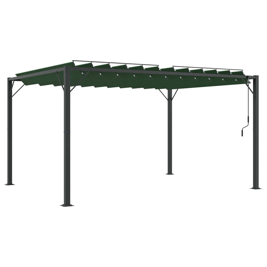 Gazebo with Louvered Roof 3.07 x 4.01 x 2.14 m Green