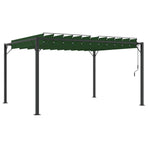 Gazebo with Louvered Roof 3.07 x 4.01 x 2.14 m Green