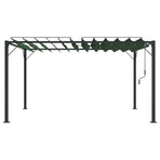 Gazebo with Louvered Roof 3.07 x 4.01 x 2.14 m Green