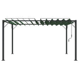 Gazebo with Louvered Roof Green 3 x 4 x 2.14 m - Top-Down View
