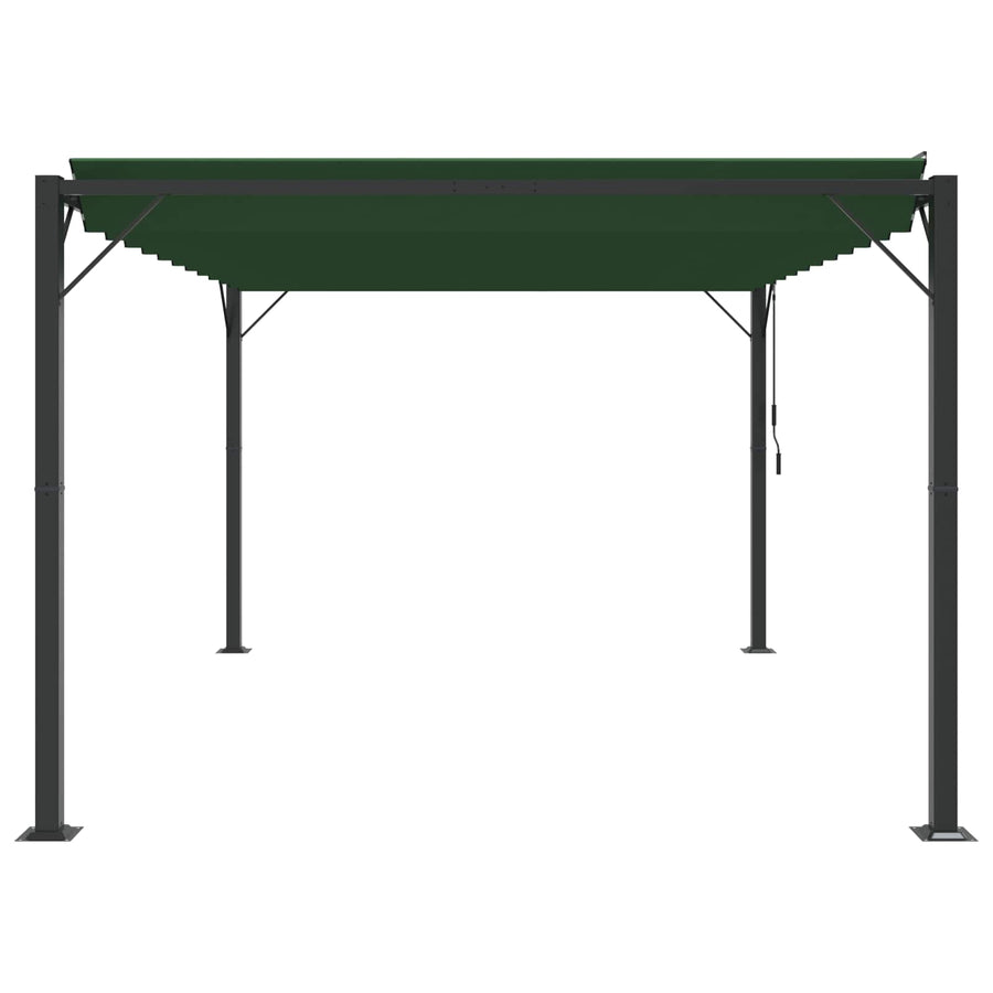 Gazebo with Louvered Roof 3.07 x 4.01 x 2.14 m Green