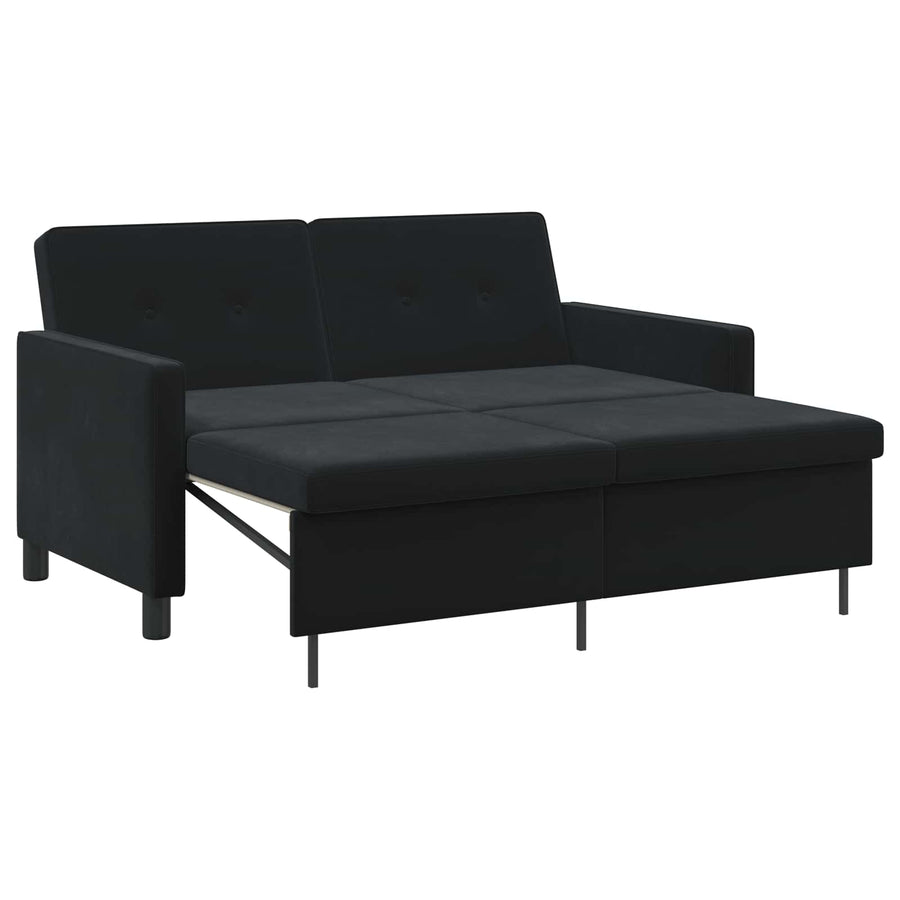 Sofa Bed 2-Seater Black 154 x 94.5 x 80.5 cm Fabric