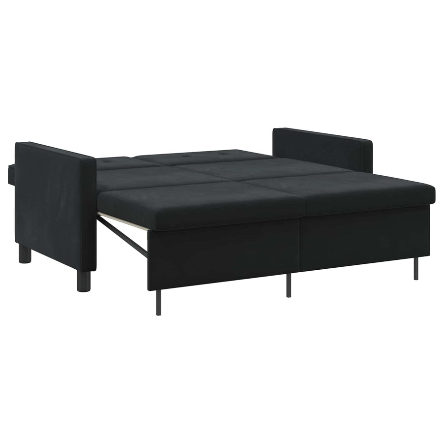 Sofa Bed 2-Seater Black 154 x 94.5 x 80.5 cm Fabric