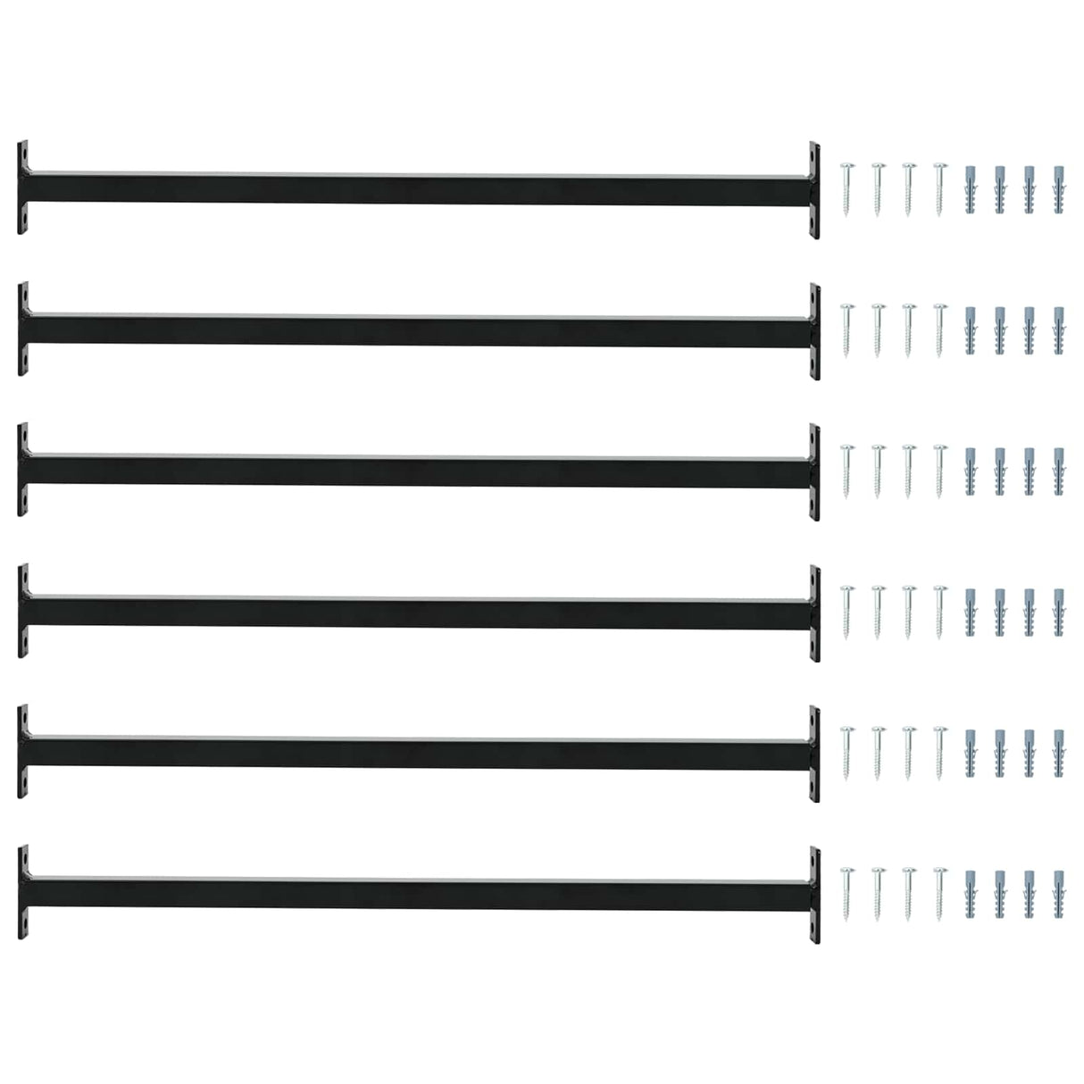 Adjustable Window Safety Bar 6 pcs 710 -1200 mm Steel Black