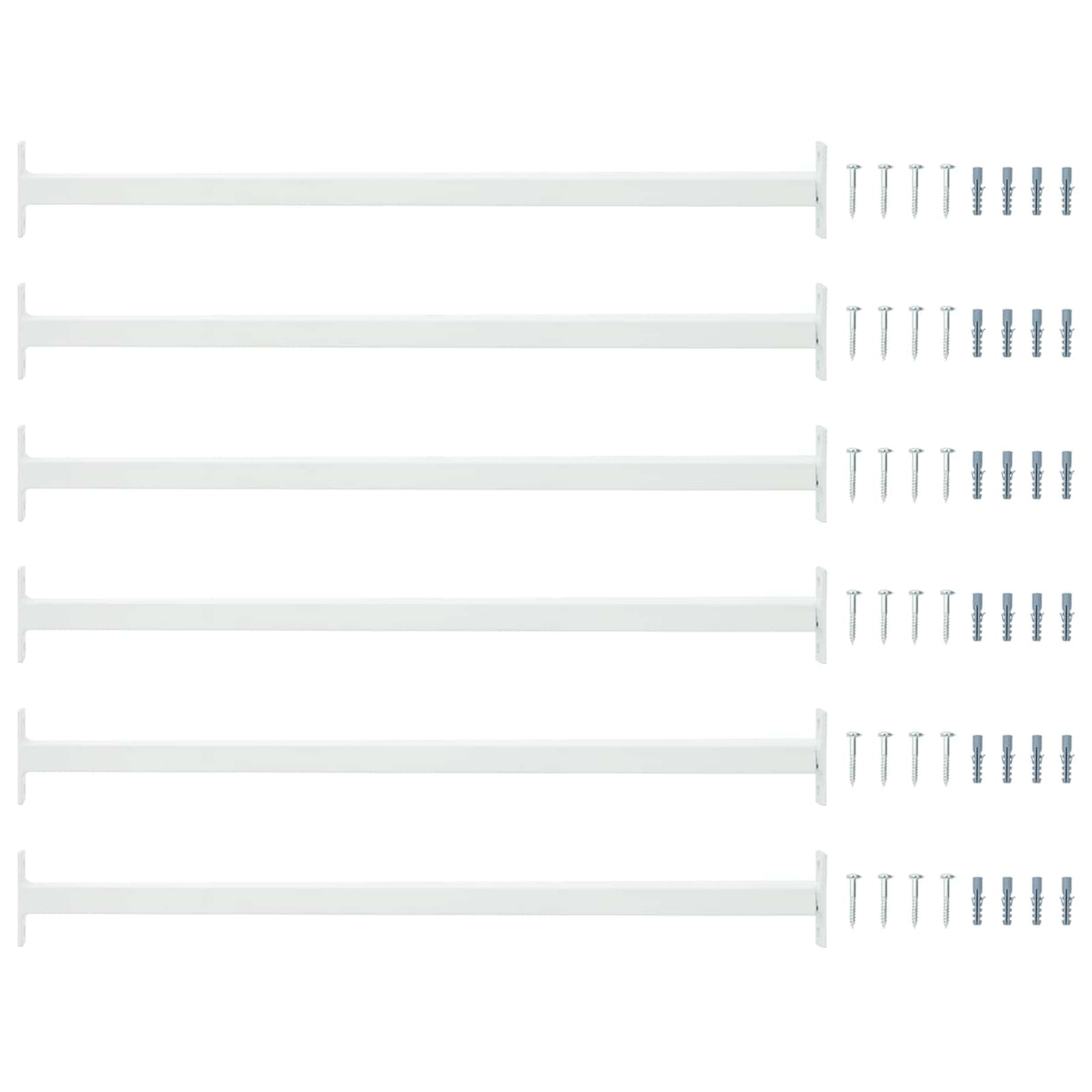 Adjustable Window Safety Bar 6 pcs 710 -1200 mm Steel White