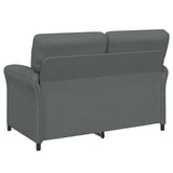 Sofa Set 2 pcs Dark Grey Fabric