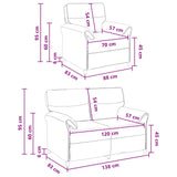 Sofa Set 2 pcs Dark Grey Fabric - Extra Image