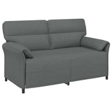 Sofa Set 2 pcs Dark Grey Fabric