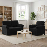 Sofa Set 2 pcs Black Velvet