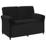 Sofa Set 2 pcs Black Velvet - Top-Down View