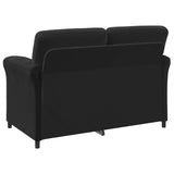 Sofa Set 2 pcs Black Velvet - Rear View