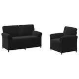 Sofa Set 2 pcs Black Velvet