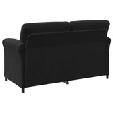 Sofa Set 2 pcs Black Velvet - Rear View