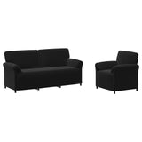 Sofa Set 2 pcs Black Velvet