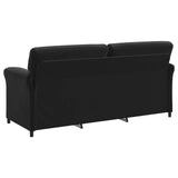 Sofa Set 2 pcs Black Velvet - Rear View