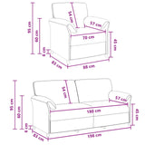 Sofa Set 2 pcs Black Velvet - Extra Image