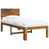Single Bed Frame with Headboard ROSTOCK Natural 90 x 190 cm - Front View
