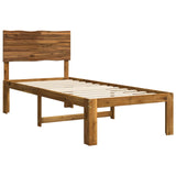 Single Bed Frame with Headboard ROSTOCK Natural 90 x 190 cm - Side View