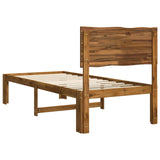 Single Bed Frame with Headboard ROSTOCK Natural 90 x 190 cm - Rear View