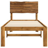 Single Bed Frame with Headboard ROSTOCK Natural 90 x 190 cm