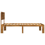 Single Bed Frame with Headboard ROSTOCK Natural 90 x 190 cm - 45-Degree Angle