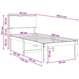 Single Bed Frame with Headboard ROSTOCK Natural 90 x 190 cm - Extra Image