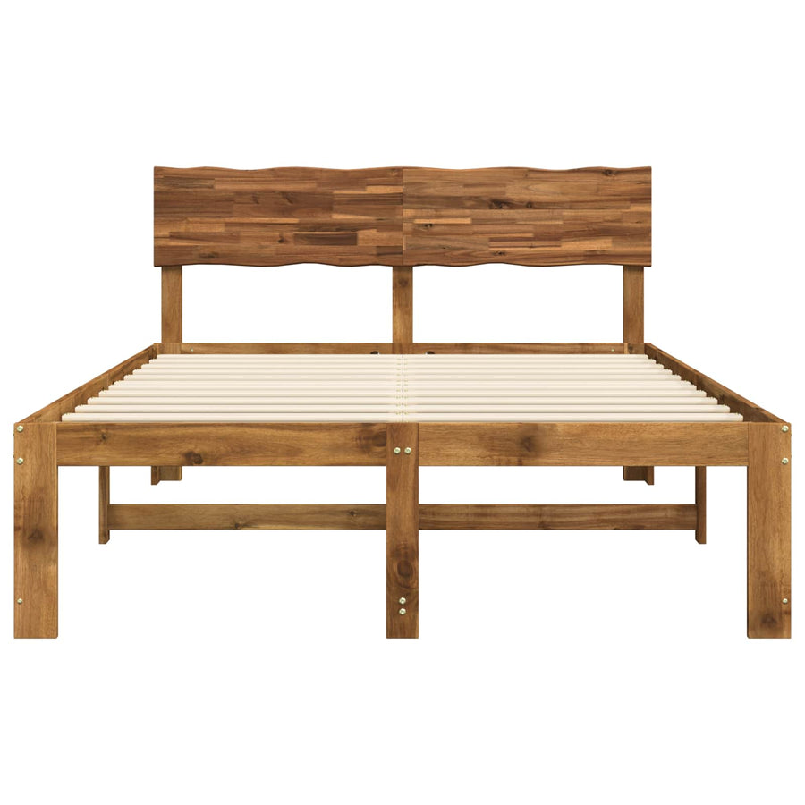 Double bed frame with headboard ROSTOCK Natural 135 x 190 cm