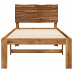 Single Bed Frame with Headboard ROSTOCK Natural 90 x 190 cm