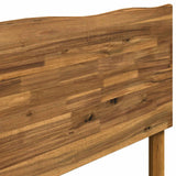 Single Bed Frame with Headboard ROSTOCK Natural 90 x 190 cm - Low Angle