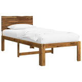 Single Bed Frame with Headboard ROSTOCK Natural 90 x 190 cm
