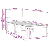 Single Bed Frame with Headboard ROSTOCK Natural 90 x 190 cm - Extra Image
