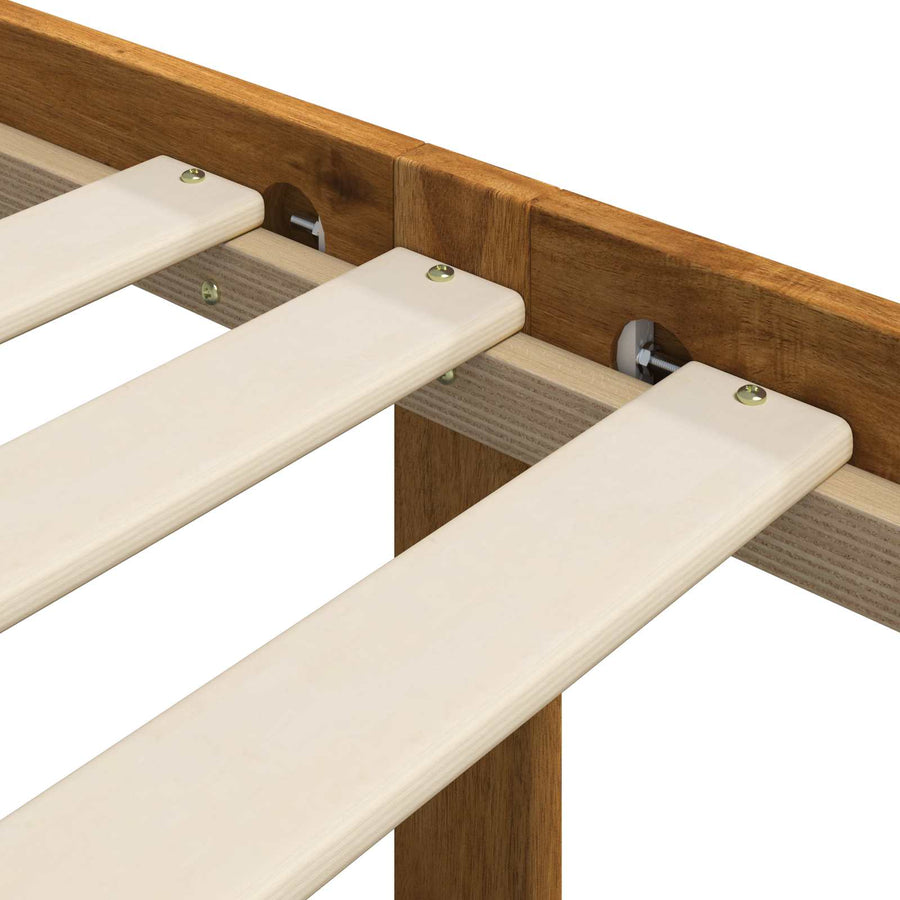 Single Bed Frame with Headboard ROSTOCK Natural 90 x 190 cm