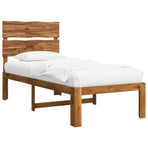 Single Bed Frame with Headboard ROSTOCK Natural 90 x 190 cm