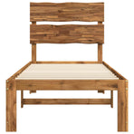 Single Bed Frame with Headboard ROSTOCK Natural 90 x 190 cm