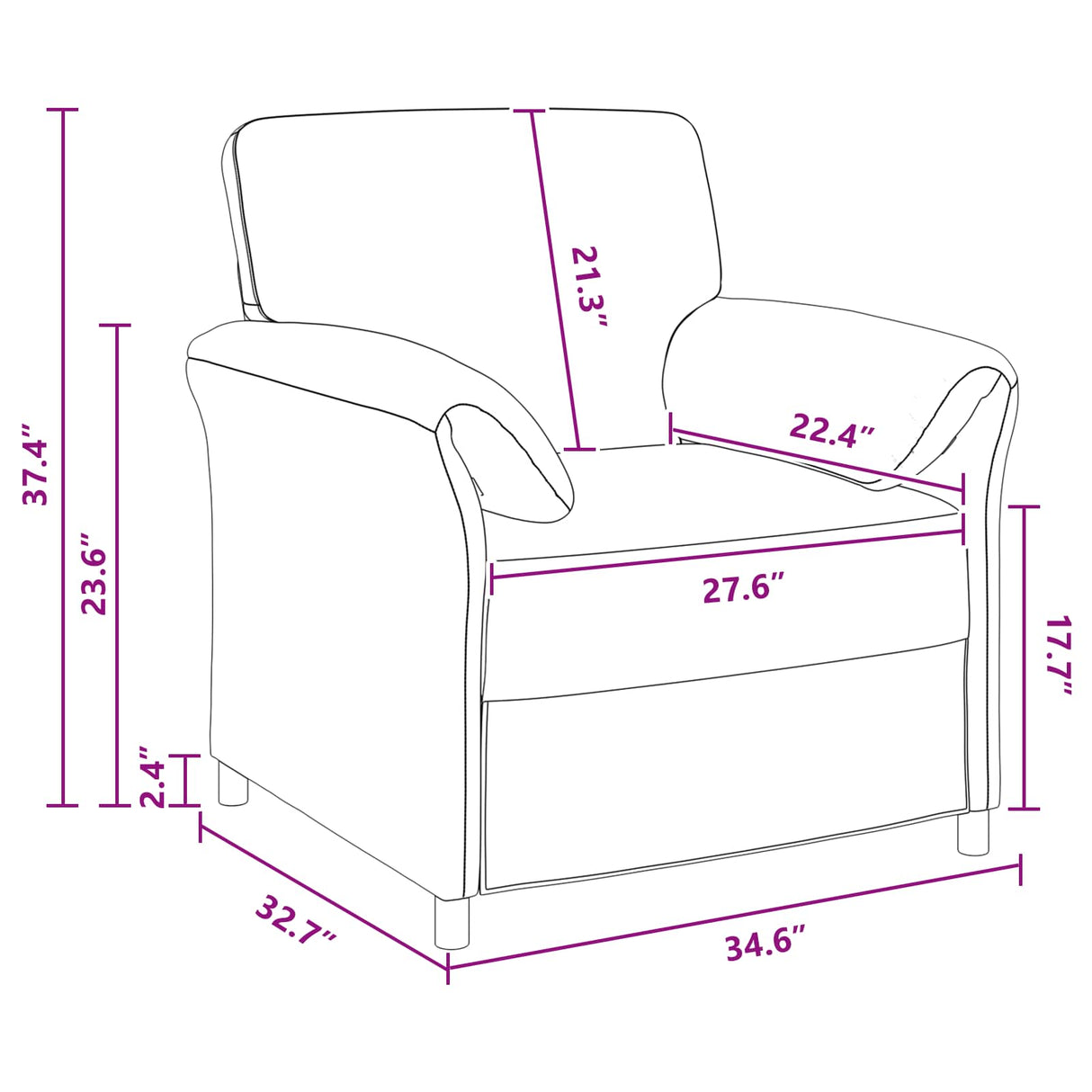 1-Seater Sofa Black 88 x 83 x 95 cm Velvet